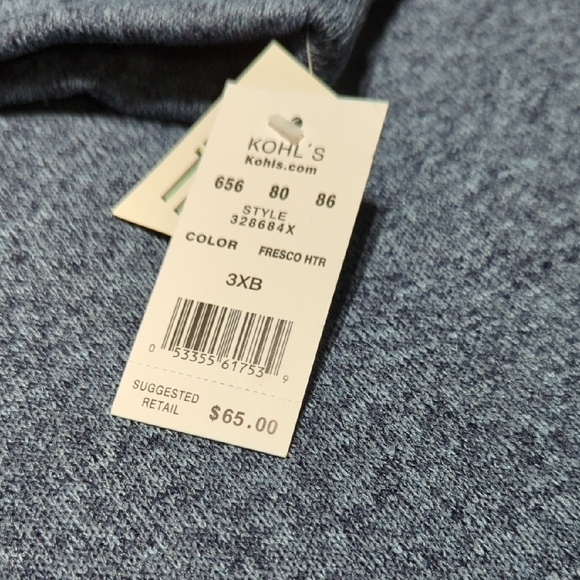 Haggar Men's Heather Blue Zip Up Sweater - Picture 4 of 13